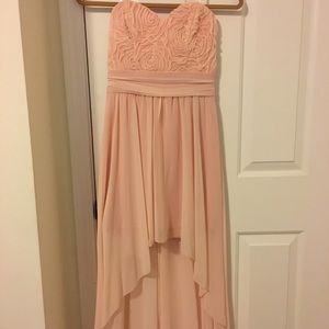 Blush high low dress